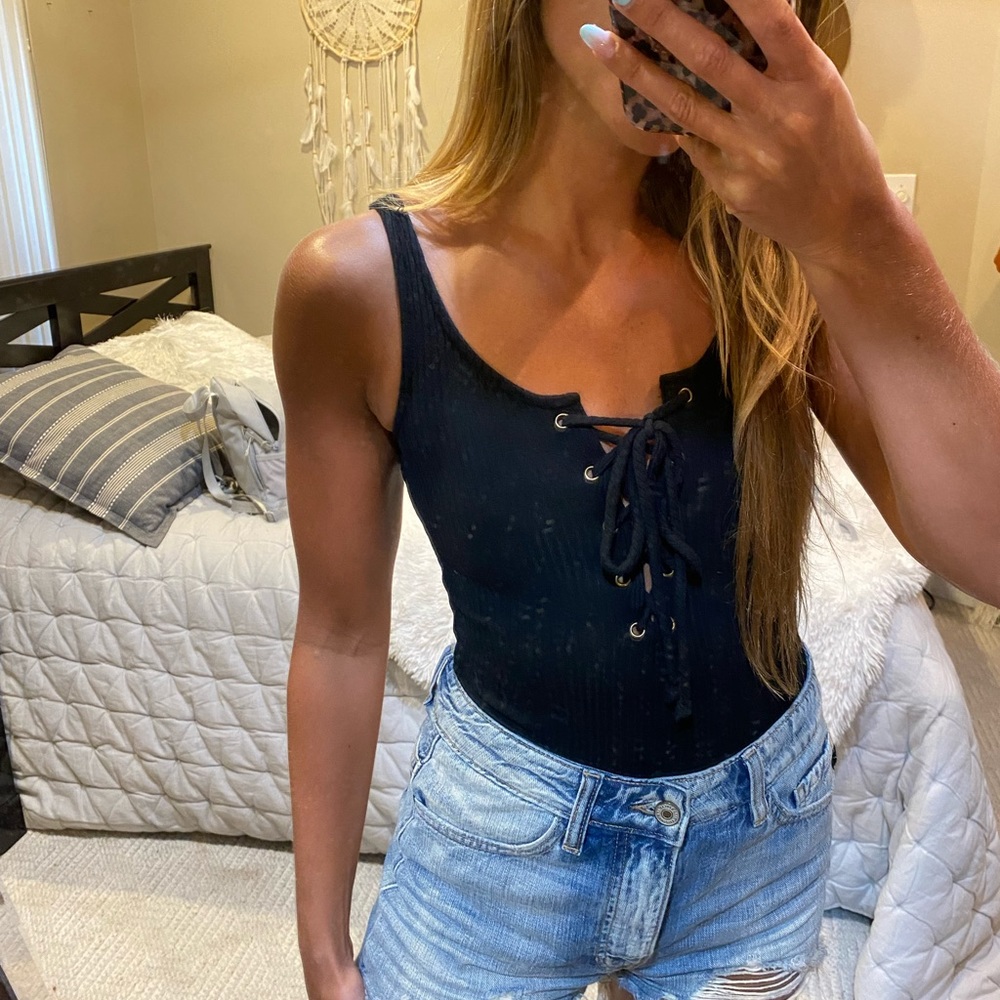 Black tie bodysuit
